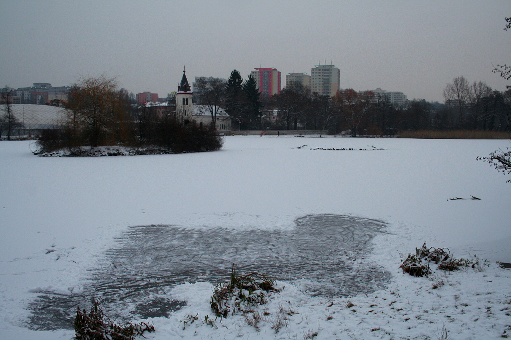 Hamerský rybník zima
