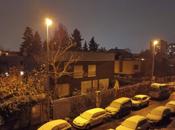 Sněženková ulice sníh